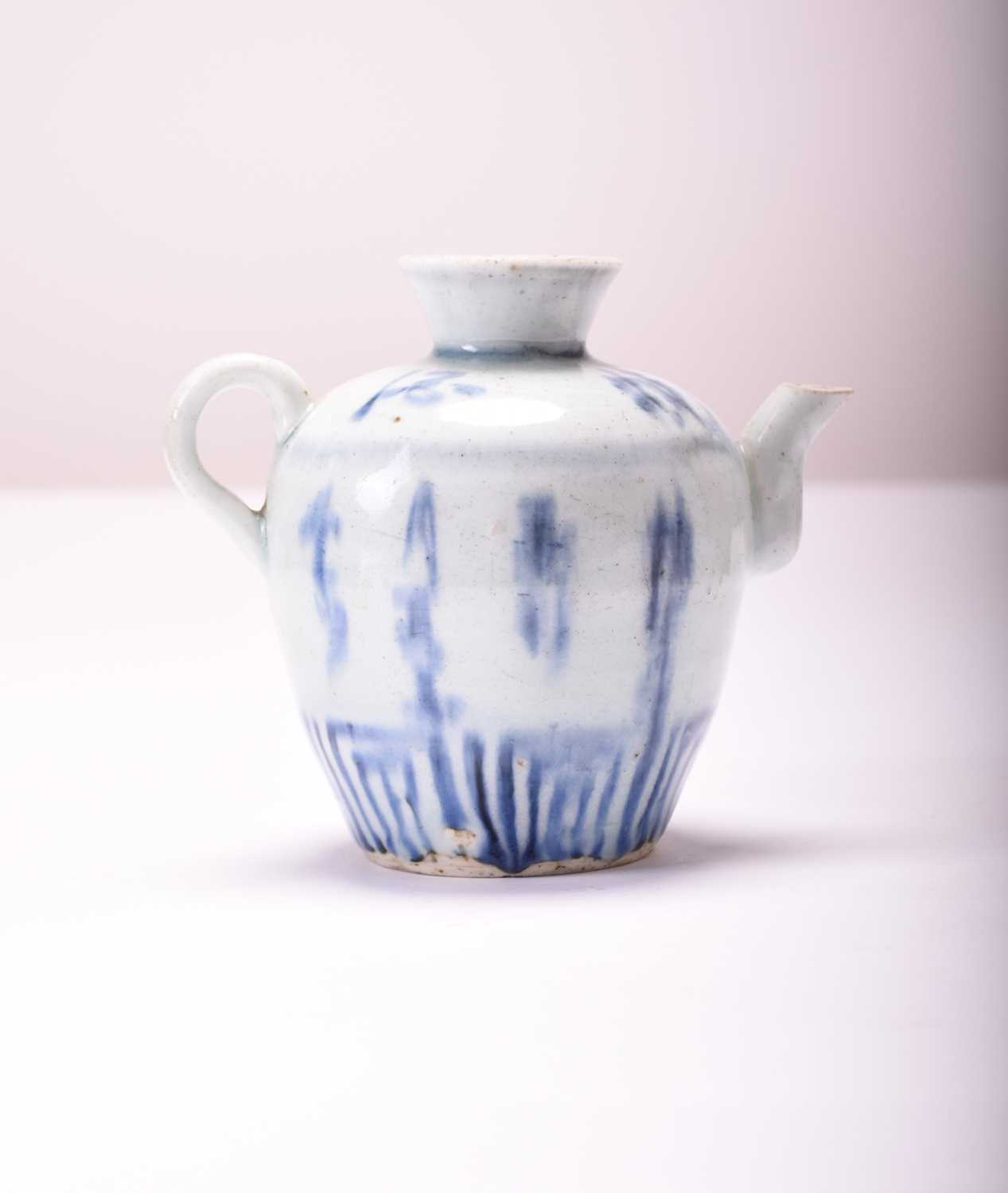 A Chinese blue and white jar, Yuan, and a small blue and white ewer, Ming - Image 2 of 3