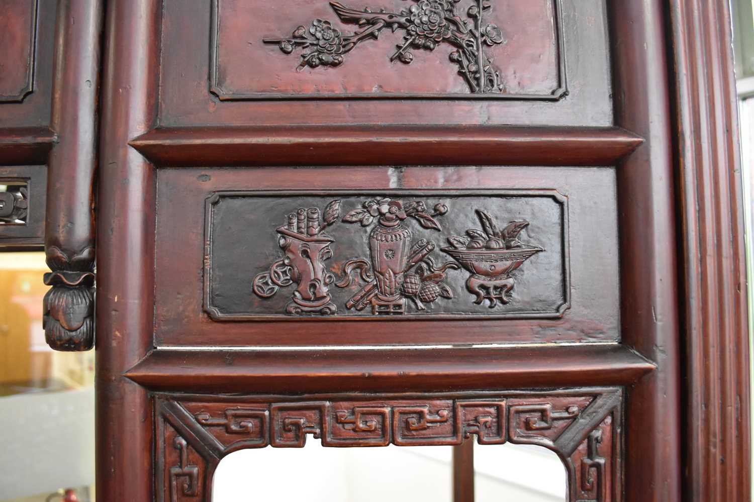 A Chinese carved hardwood opium bed, 20th century - Image 8 of 9