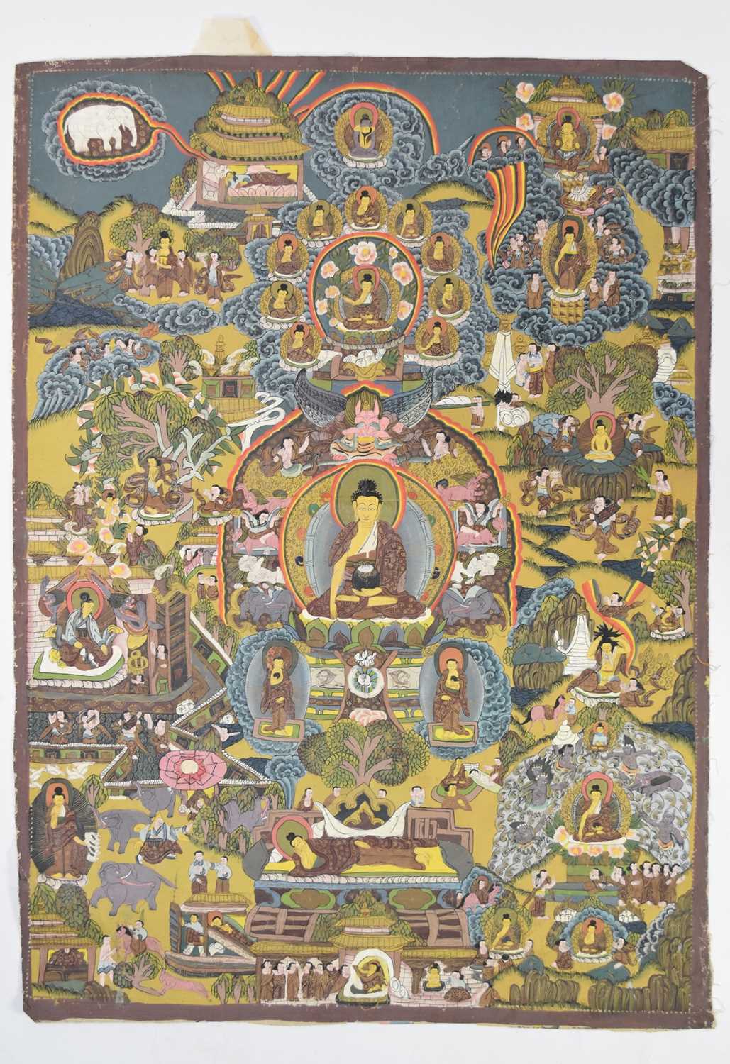 A collection of five Sino-Tibetan thangkas