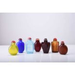 A group of seven Chinese glass snuff bottles, 19th/20th century