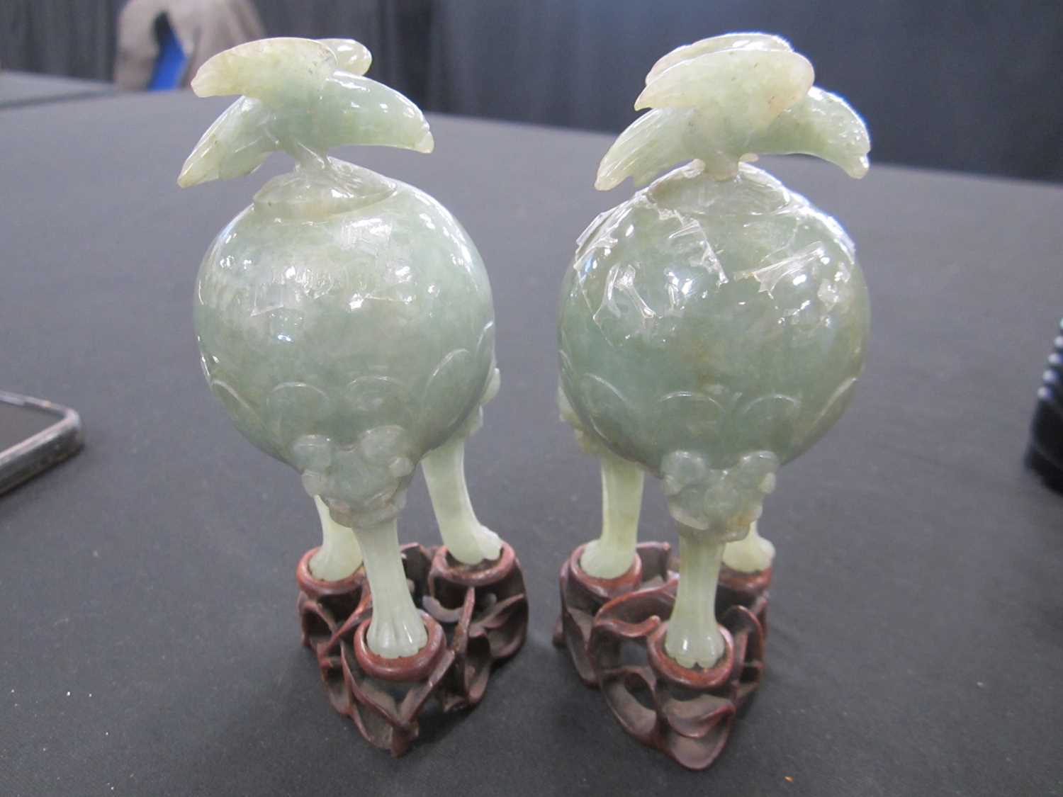 A pair of Chinese jadeite censers, late Qing Dynasty - Image 6 of 7