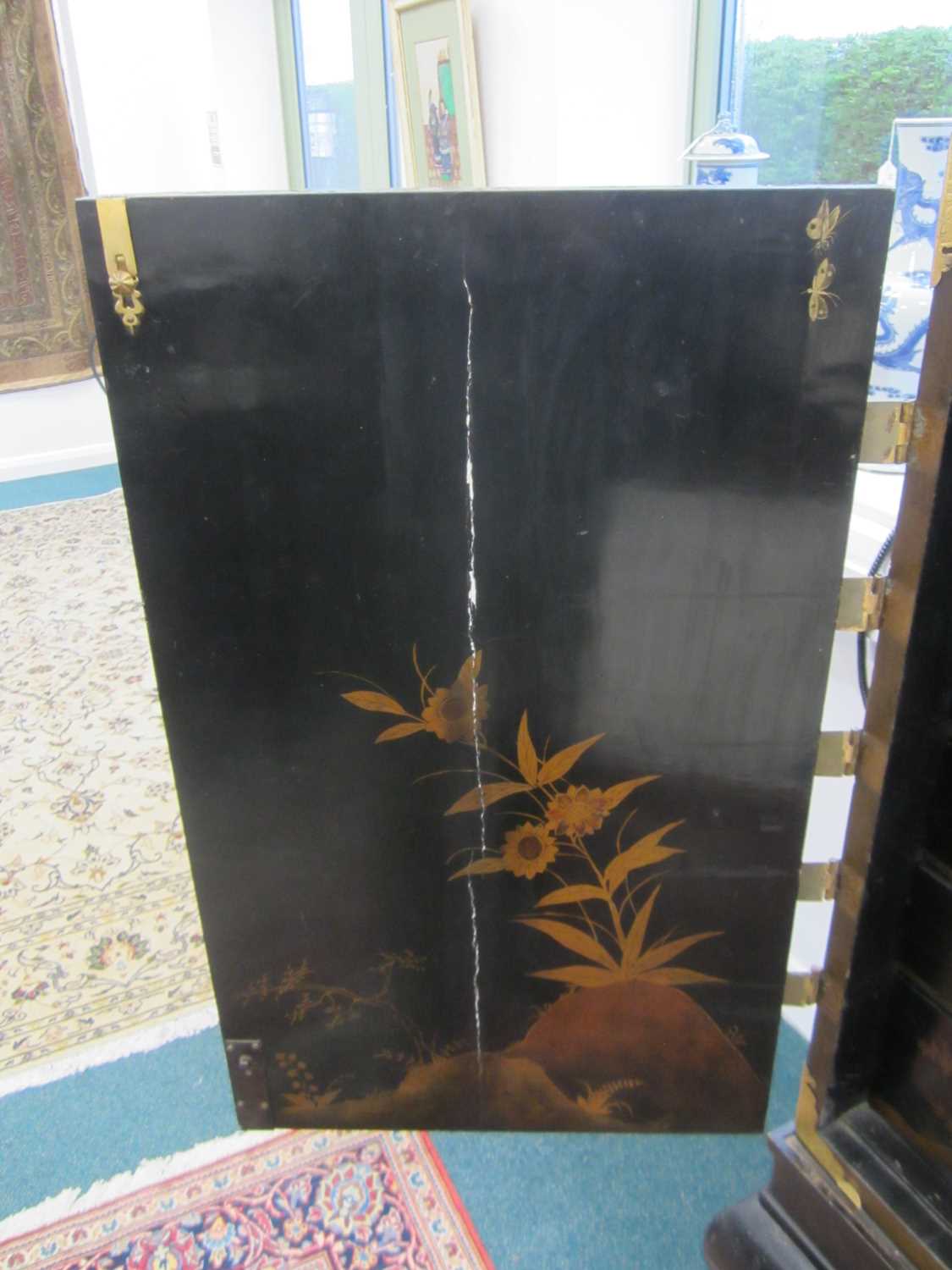 A Japanese lacquer cabinet on later stand, Meiji era - Image 12 of 18