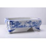 A Japanese Seto blue and white porcelain jardiniere, Meiji era