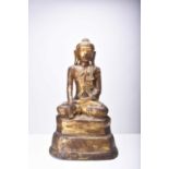 A South East Asian gilt lacquer figure of a bodhisattva