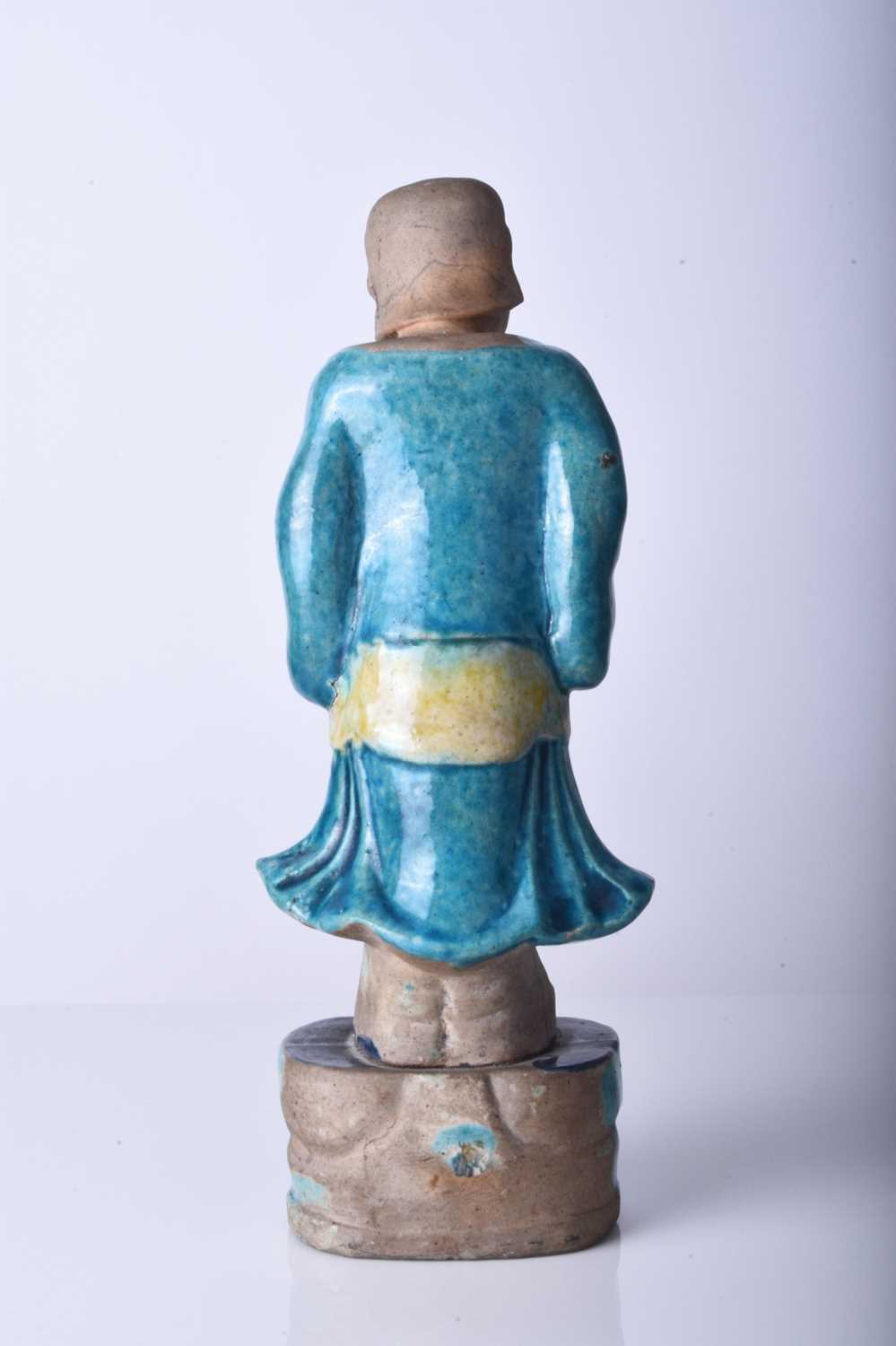 A Chinese sancai glazed figure of an immortal, Ming Dynasty - Image 2 of 7