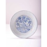 A Chinese blue and white dish, late Ming/transitional