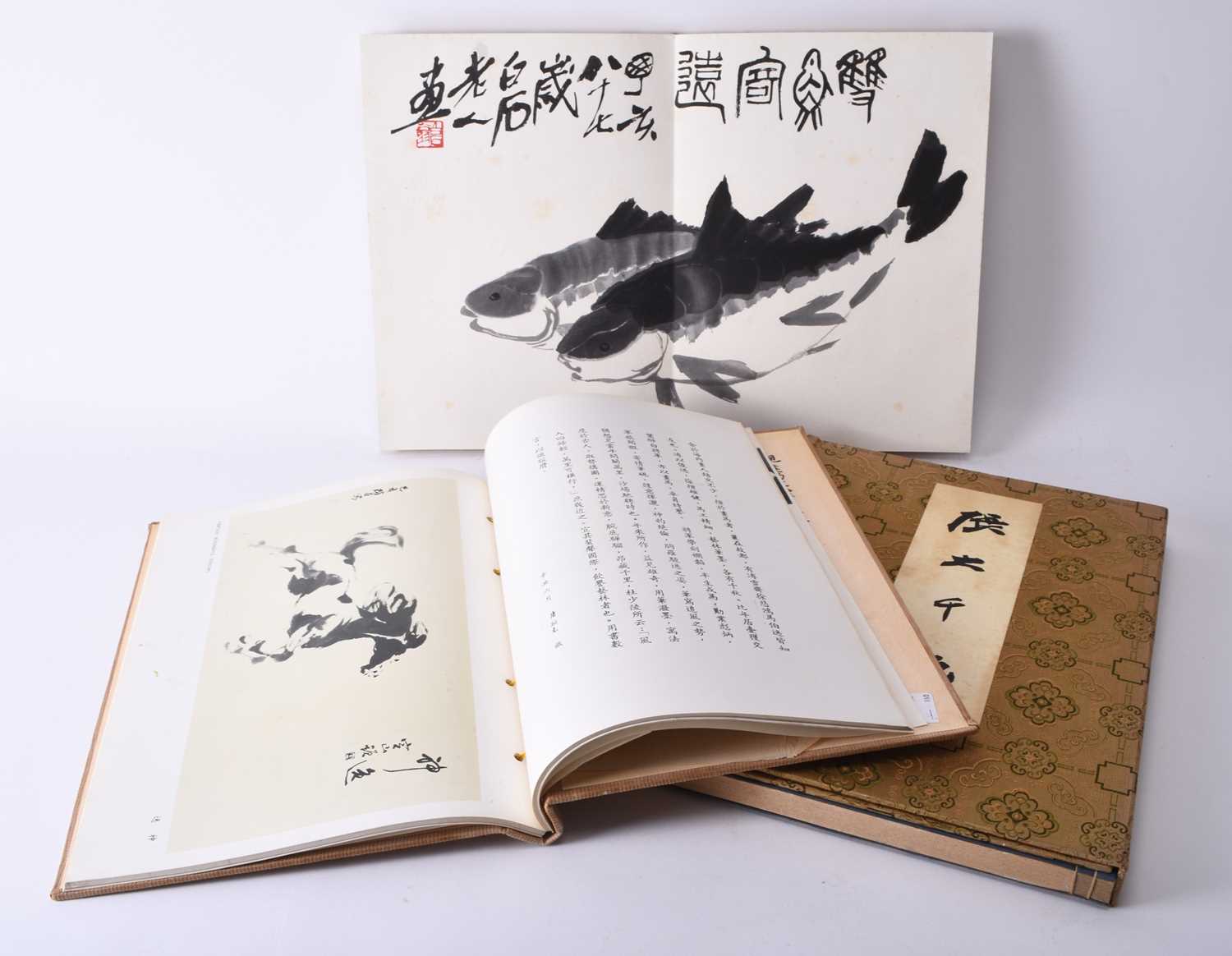 Qi Baishi (1864-1957), a bound volume of block prints and two other Chinese art reference works