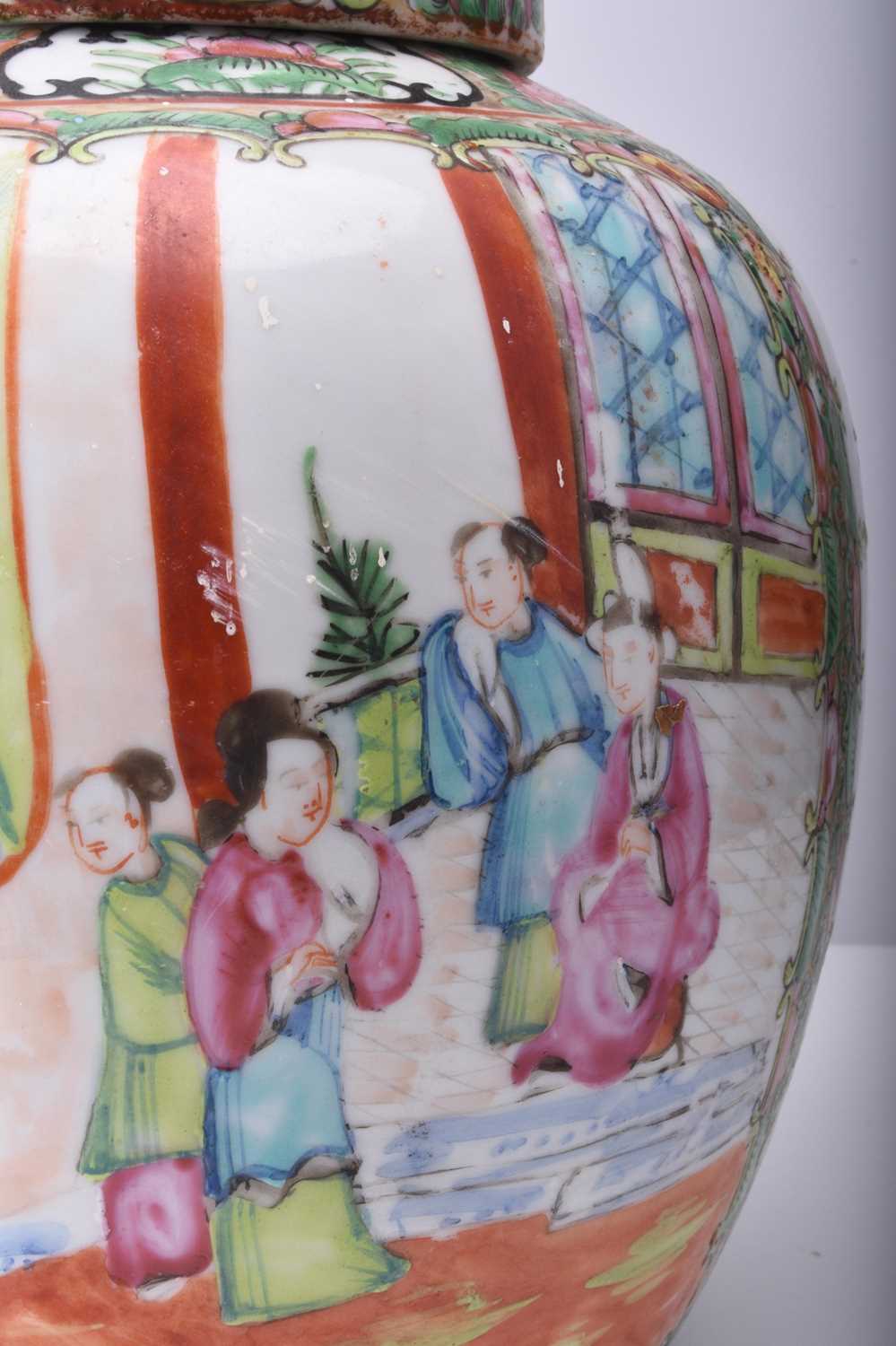 Chinese Canton famille rose ginger jar and cover - Bild 6 aus 8