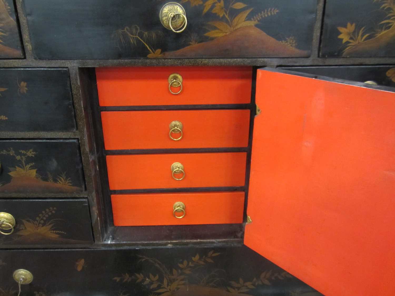 A Japanese lacquer cabinet on later stand, Meiji era - Image 10 of 18