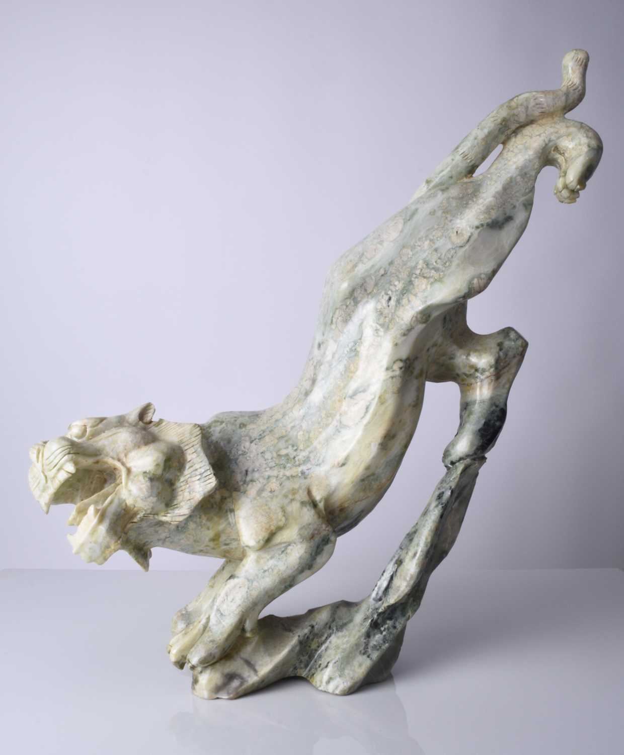 A Chinese carved quartzite figure of a stalking tiger, 20th century - Image 4 of 5