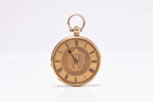 A lady's 18ct gold open face pocket watch
