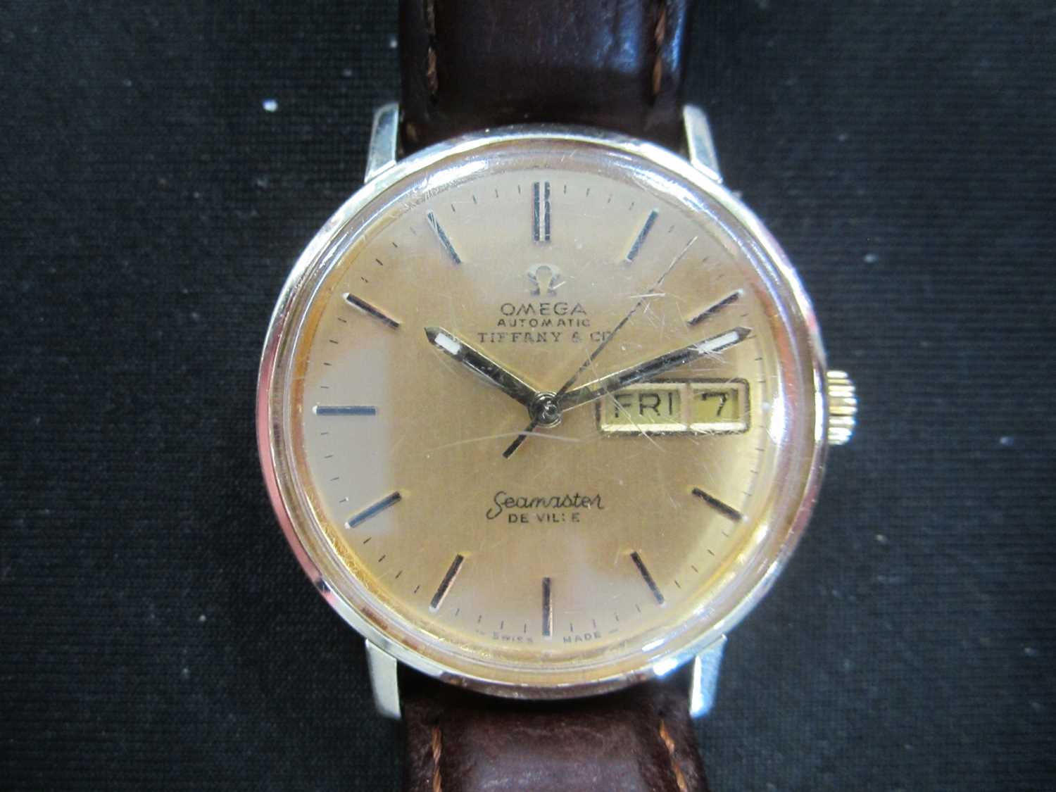 Omega: A gentlemans's gold Seamaster De Ville Tiffany automatic wristwatch - Bild 4 aus 6