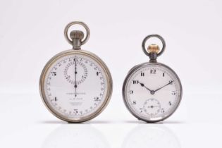 Smith & Son: A Chronoscope open face chronograph timer and a silver open face pocket watch