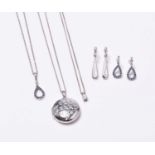A collection of white gold jewellery