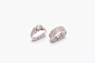 Two 18ct white gold rings