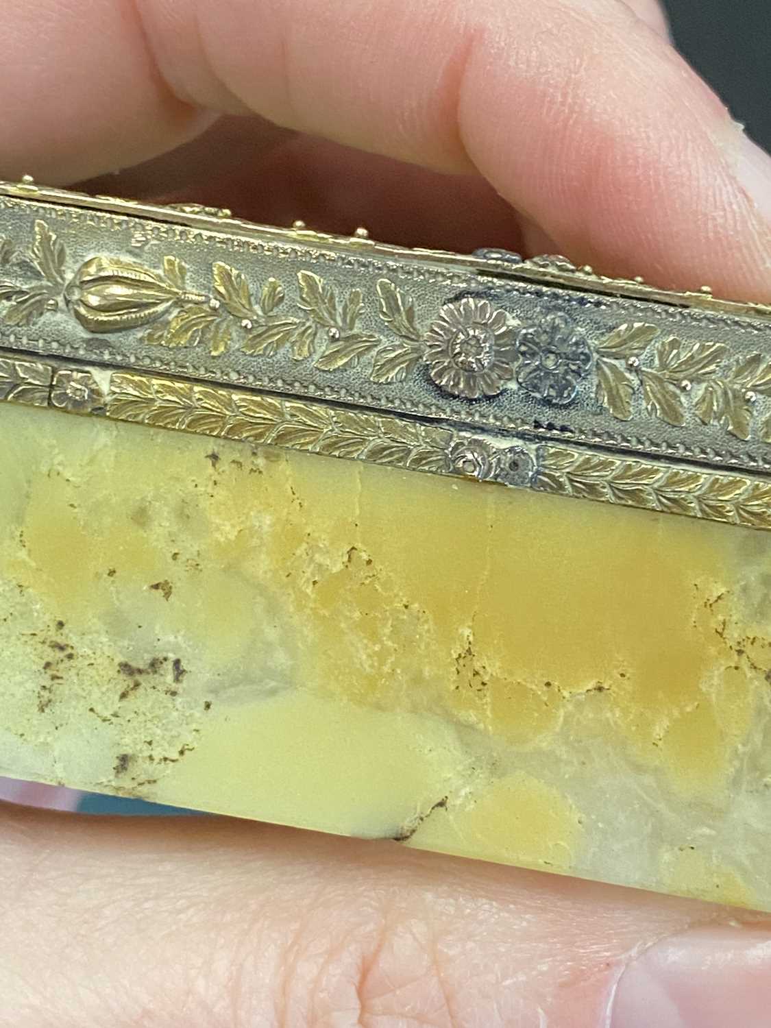 A 19th century yellow and white metal mounted onyx box - Image 12 of 15