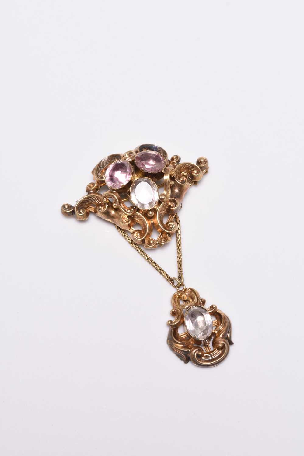 A mid 19th century stone set brooch