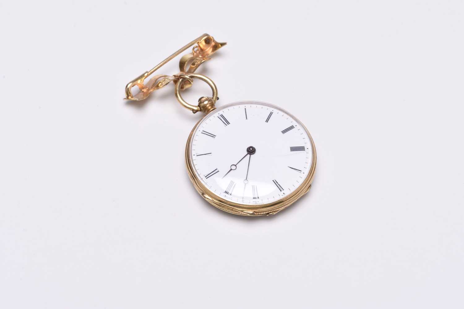 An 18ct gold enamel and diamond set pocket watch - Image 2 of 7