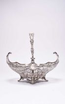 A George V silver basket and a plated plate