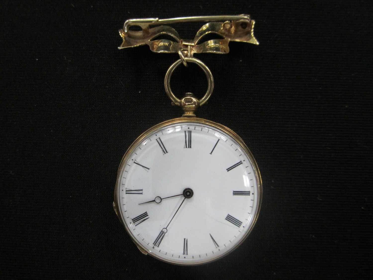 An 18ct gold enamel and diamond set pocket watch - Image 7 of 7