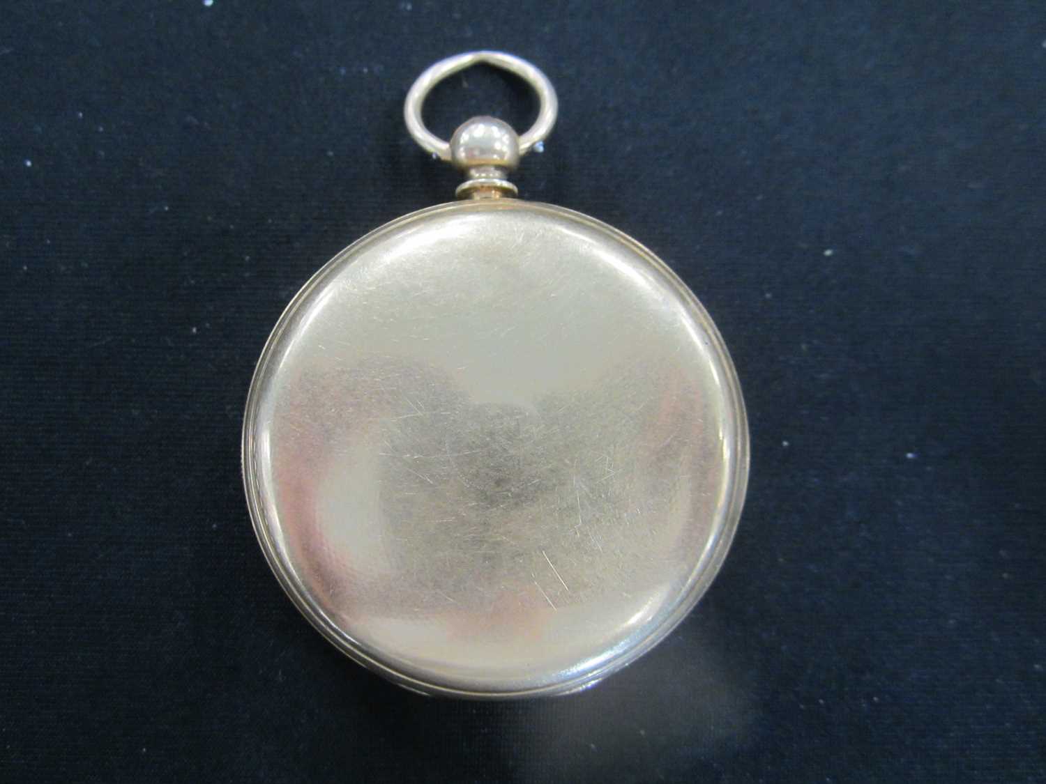 Robert Roskells: An 18ct gold hunter pocket watch with base metal Albert chain - Image 8 of 9