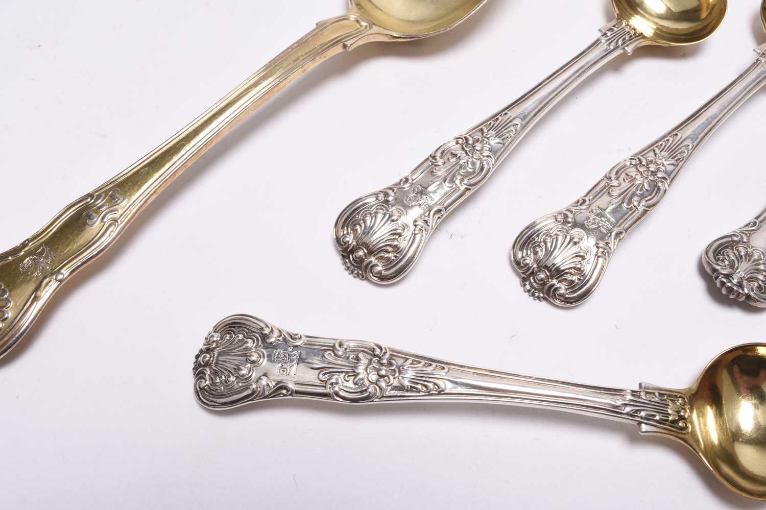 A collection of silver flatware, a silver vesta case and two brooches - Image 3 of 3
