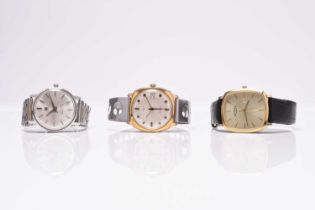 Tissot, Rotary and Timex: Three gentleman's stainless steel wristwatches