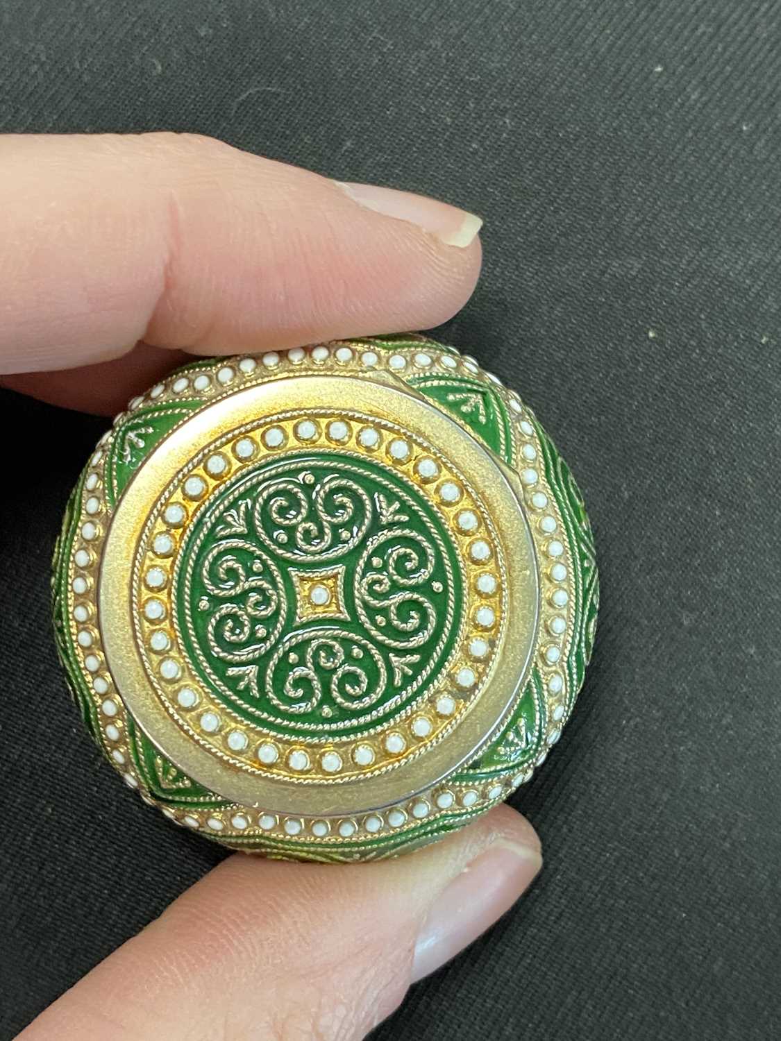 A Norwegian silver gilt and enamel pill box by Marius Hammer - Image 12 of 15