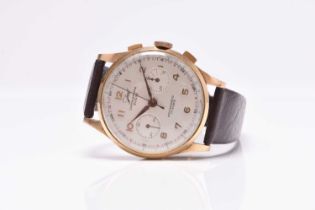 Javil: A gentleman's 18ct gold chronograph wristwatch