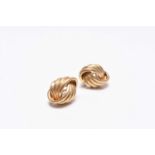 A pair of 18ct yellow gold earrings