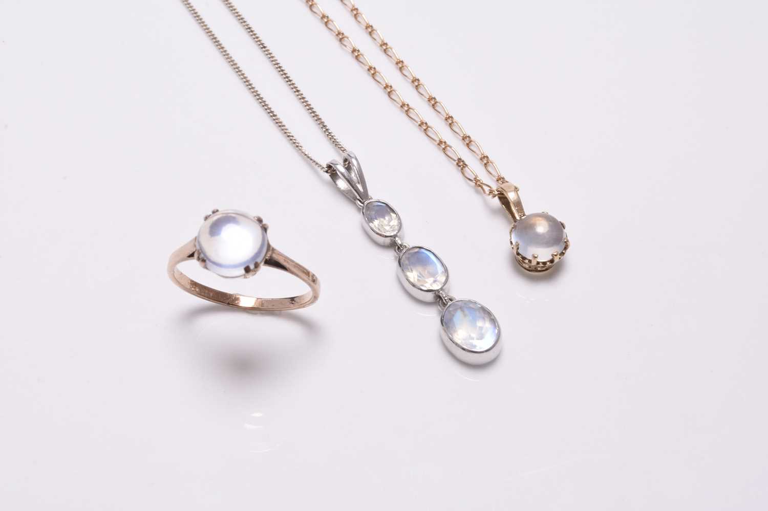 A collection of moonstone jewellery