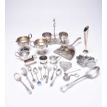 A small collection of white metal, silver and plated wares