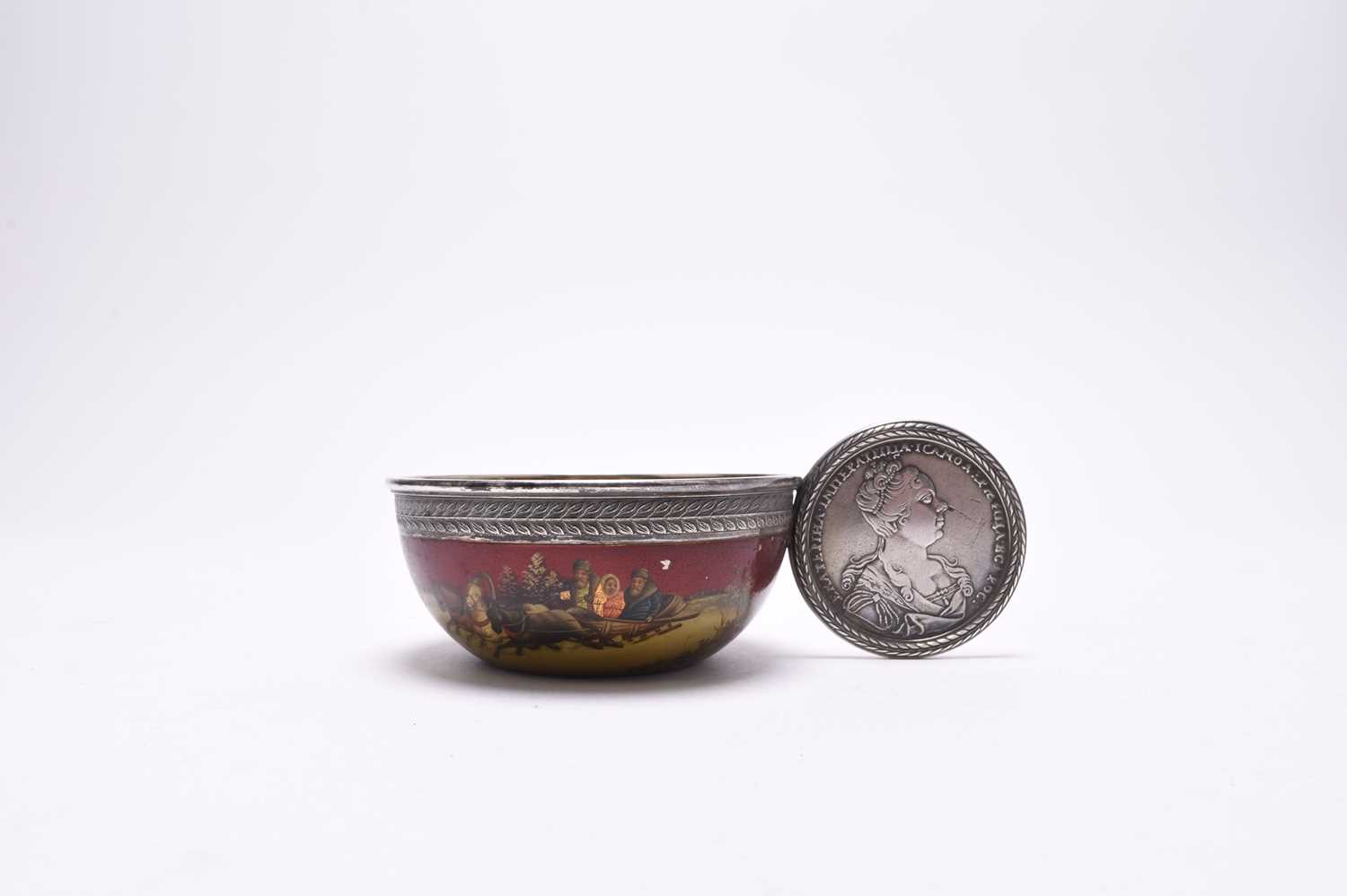 A Russian silver and enamel bowl