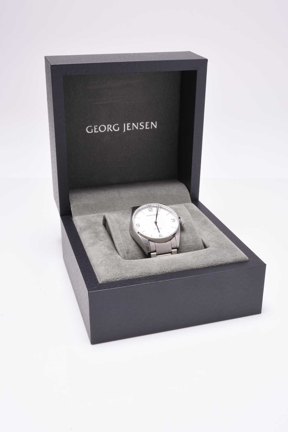 Georg Jensen: A gentleman's stainless steel Delta Classic bracelet watch - Image 2 of 2