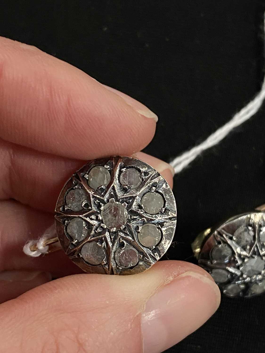 A pair of rose cut diamond circular cluster earrings - Image 2 of 13