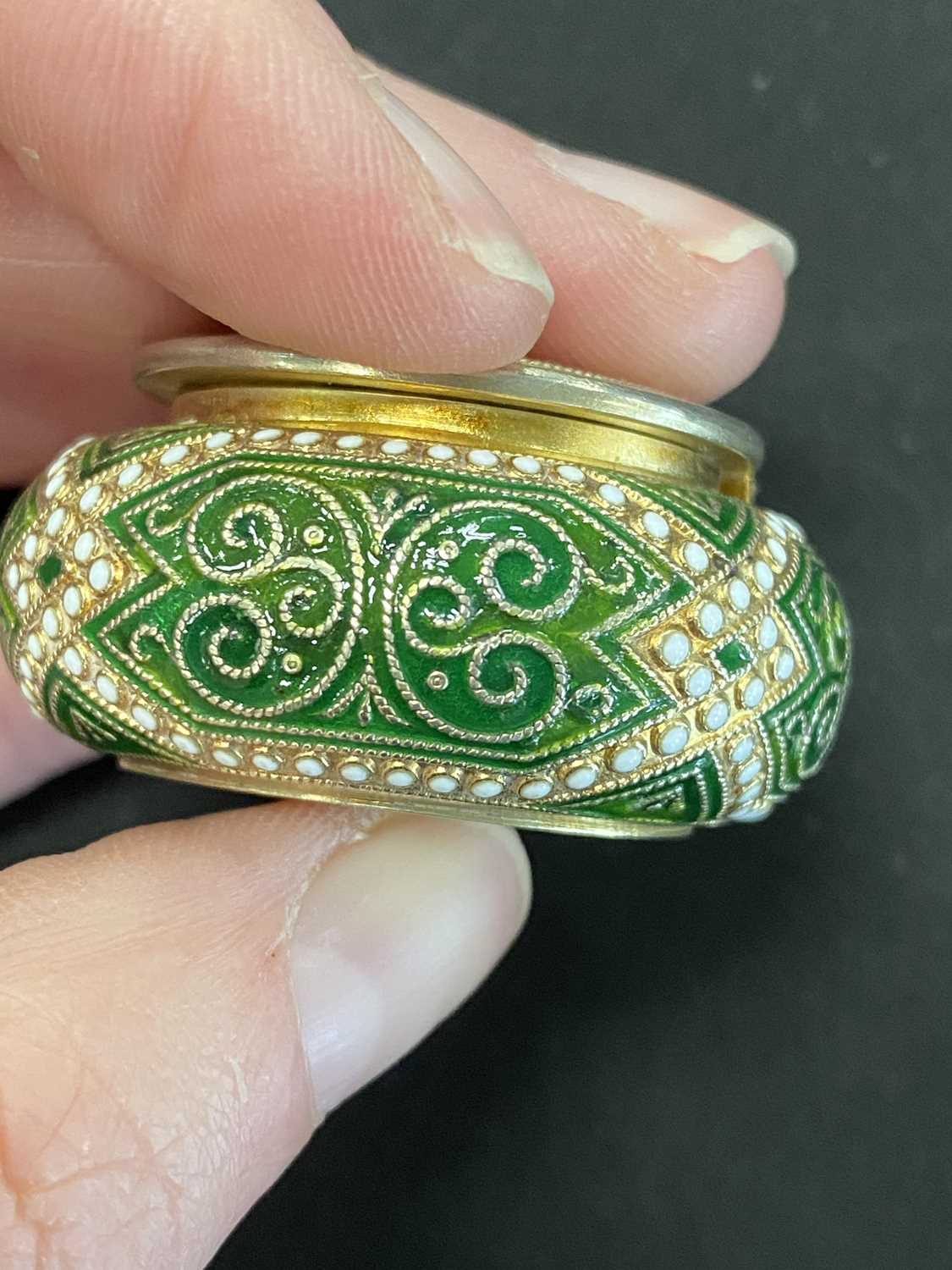 A Norwegian silver gilt and enamel pill box by Marius Hammer - Image 15 of 15