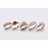 Five stone set rings