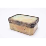 A 19th century yellow and white metal mounted onyx box