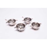 A George V cased set of four silver salts