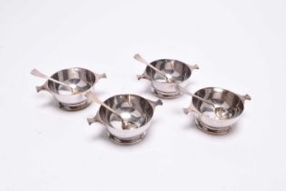 A George V cased set of four silver salts