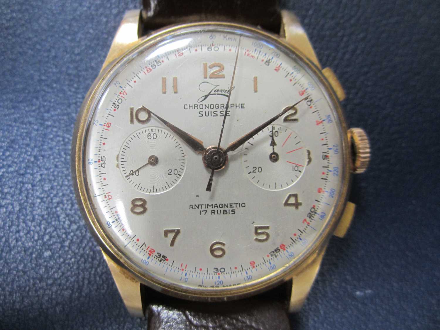 Javil: A gentleman's 18ct gold chronograph wristwatch - Bild 2 aus 6