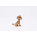 A 9ct gold Poodle brooch