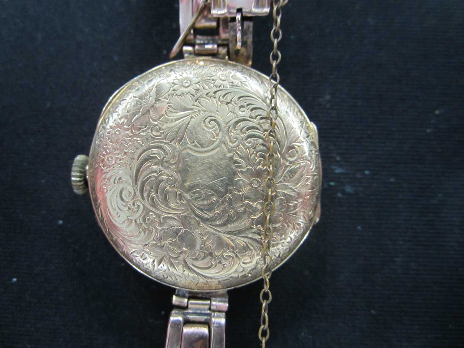 A lady's 15ct gold open face pocket watch, together with an 18ct gold wristwatch on 9ct bracelet - Image 8 of 11