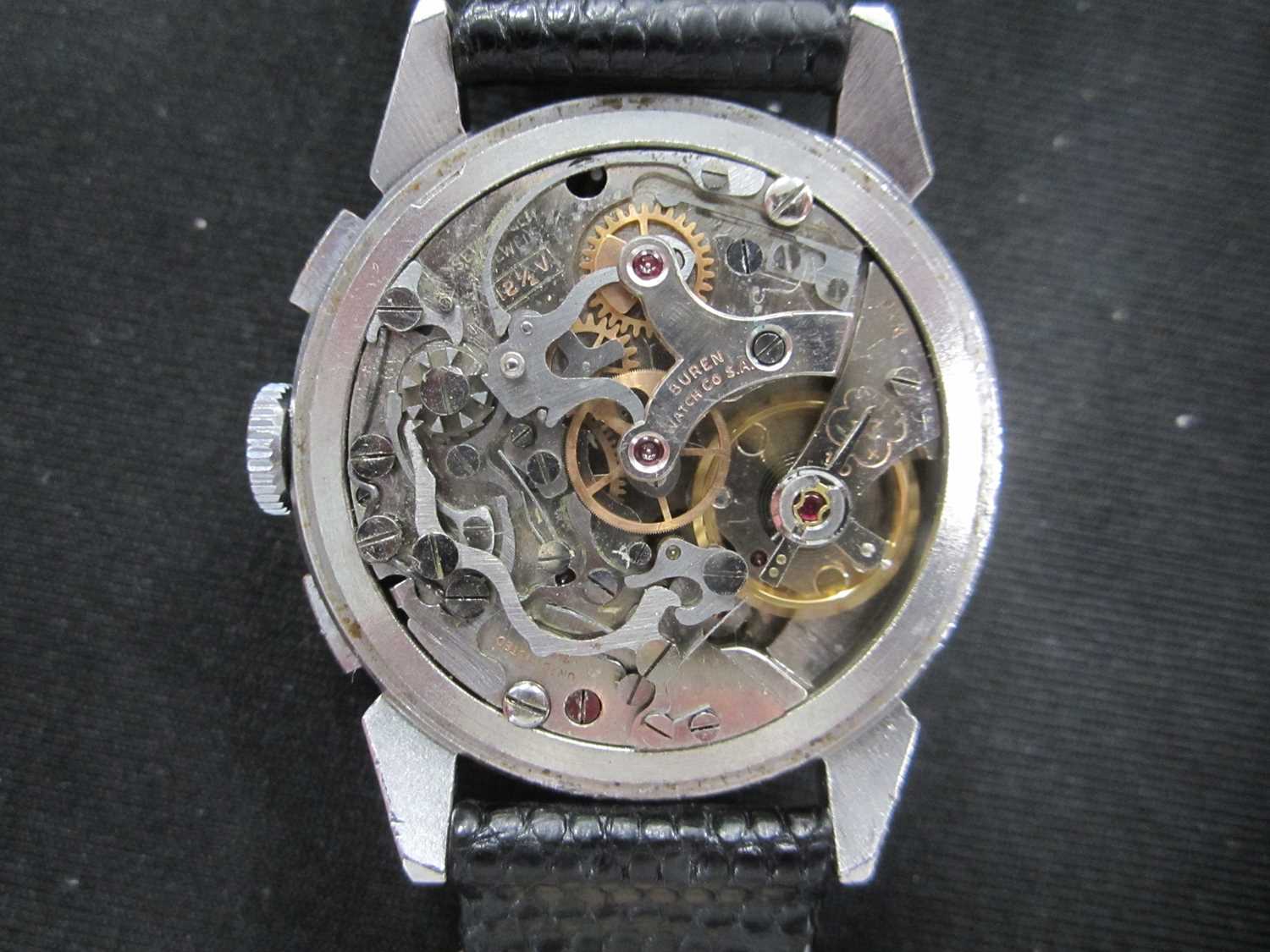 Buren: A gentleman's stainless steel chronograph wristwatch - Image 5 of 5