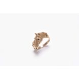 A 9ct gold stylised horse head ring