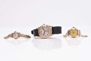 Refik, Rotary and Record: A gentleman's and two lady's 9ct gold wristwatches