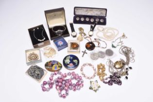 A large collection of various pieces of costume jewellery