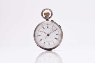 A silver open face centre seconds pocket watch