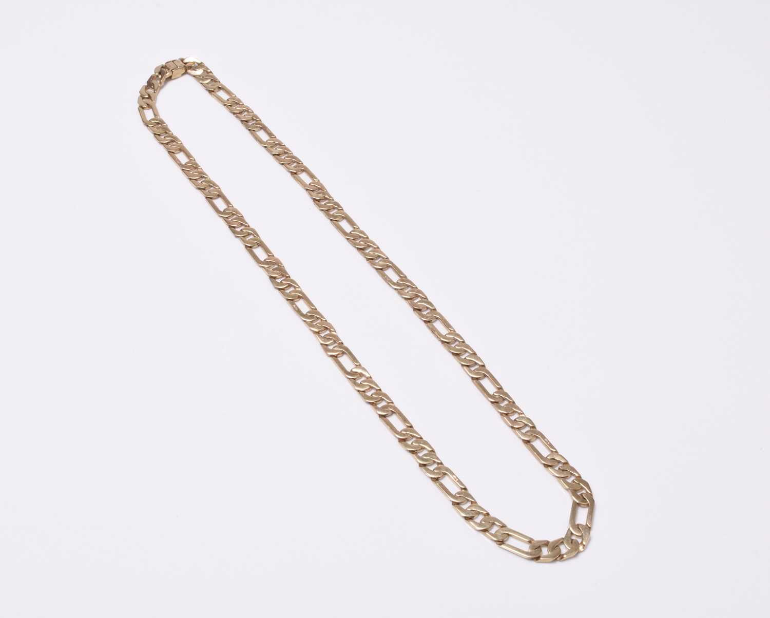 A 9ct gold flat curb link necklace - Bild 2 aus 2