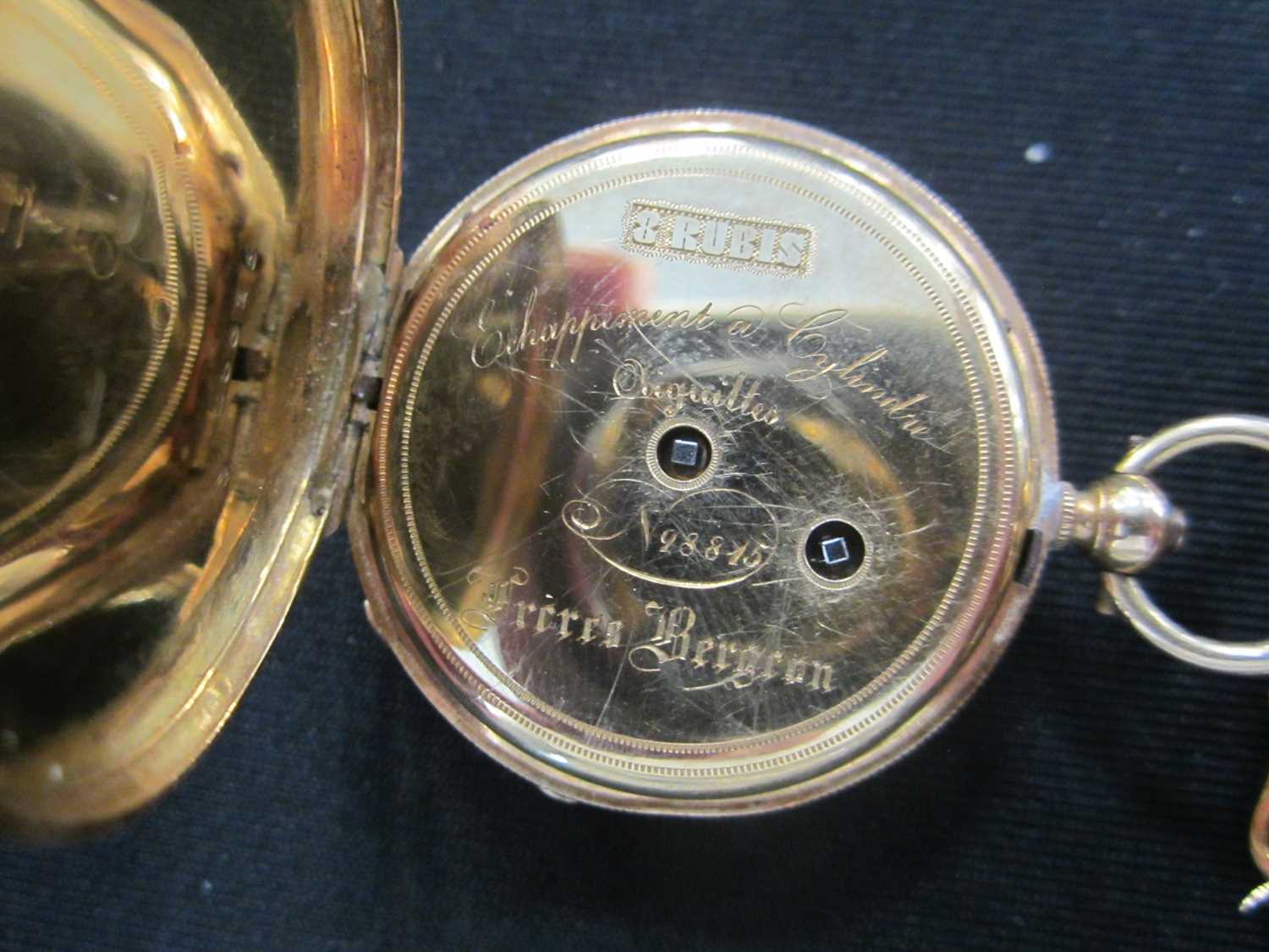 An 18ct gold enamel and diamond set pocket watch - Image 5 of 7